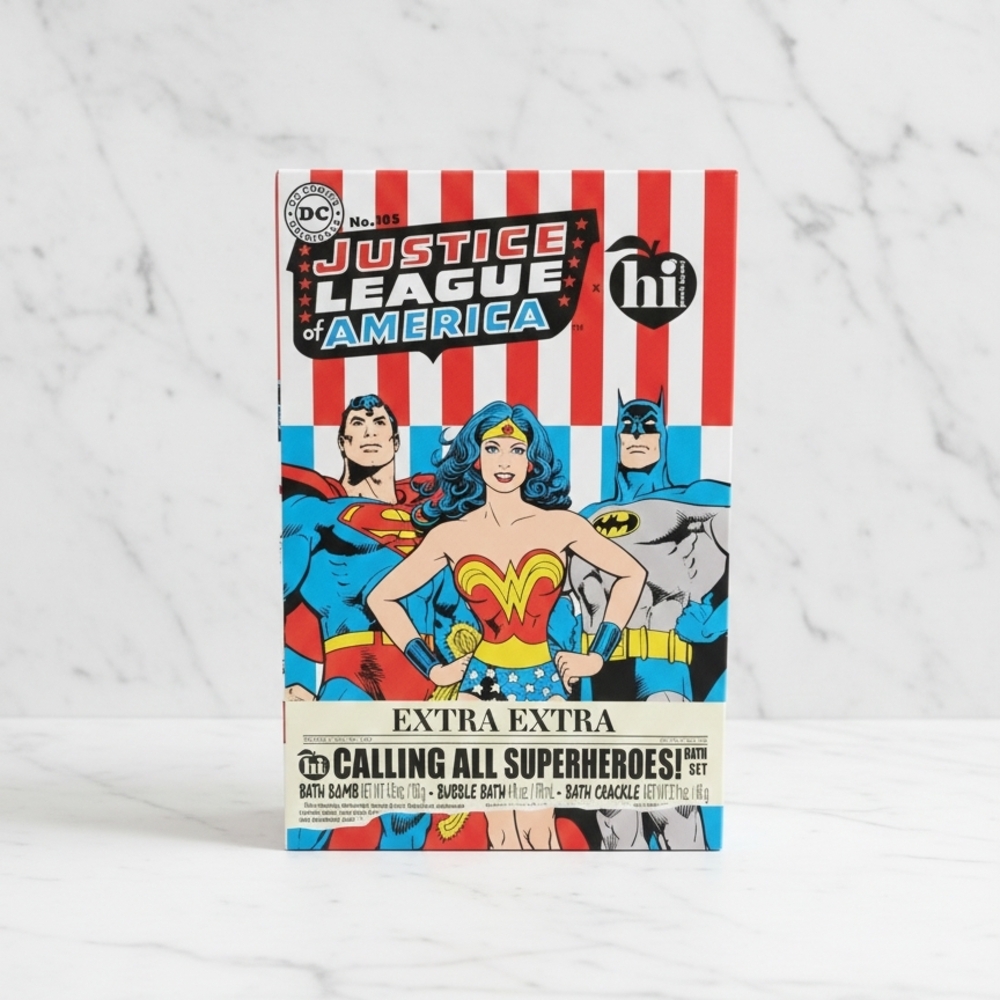 DC Comics Justice League of America Bath Set - Red, Blue, Yellow